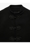 Regular Fit Long Sleeve Stand Mandarin Collar Ornamental Buttoned Napoleon Cashmere Jacket - 6