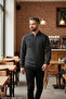 Men's Gray Non-Pilling Standard Fit Regular Cut Embroidery Pattern Polo Neck Knitwear Sweater - 7