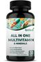 All in One Multivitamin and Minerals, 30 Tablets, Daily Nutritional Support for Energy, Immune Function, Skin, Hair, and Nail Health