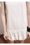 Denim Dress with a Fluffed Bottom - 6