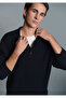 Navy Blue Textured Knitwear Polo 0710383-70490 - 2