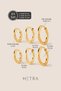 Gold Color Steel 8-10-12 mm 6-Piece Hoop Earrings 2 mm - 4