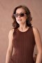 Women's Crew Neck Ribbed Knitwear Undershirt
