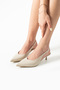 Mocha Pointed Toe Short Heeled Women's Shoes