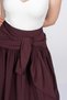 Women's Summer Burgundy Alora Parachute Fabric Skirt with Tie Detail Stylish Daily Comfortable 6894 - 4