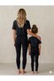 Mother Daughter Tights and T-Shirt Set T-Shirt Set 100% Cotton Flexible Comfortable Casual Sports Combination (Single Set Sold) - 2