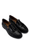 Women's Genuine Leather Black Patent Leather Loafers - 2