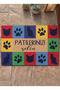 Pop-Art Cat Design Navy Blue "Wipe Your Paws" Doormat - Digital Printed Base Door Mat - 2