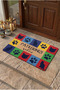 Pop-Art Cat Design Navy Blue "Wipe Your Paws" Doormat - Digital Printed Base Door Mat