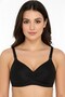 Women's Black Unpadded Bra with Floral Accessories
