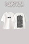 Tribal Art Design Back Printed Cotton White Oversize T-Shirt