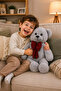 Cute Design 80 cm Plush Teddy Bear with Bow Tie - Safe Toy for Children