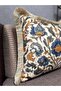 Blend-9407 Imported Silk Velvet Tasseled Throw Pillow Cover 43X43 - 6