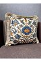 Blend-9407 Imported Silk Velvet Tasseled Throw Pillow Cover 43X43 - 2