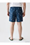 Nevavm Men's Knee Length Patterned Swim Shorts with Difference in Length - 4