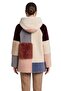 Multicolor Hooded Pocketed Unlined Women's Lamb Fur Coat - 4