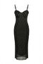 2104 Women's Polka Dot Strap Midi Tulle Dress Black