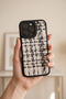 iPhone 15 Pro Max Compatible Stylish Silicone Phone Case with Tweed Fabric Texture and Camera Protection (2 Color Options) - 4