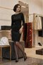 Black Patent Leather Stiletto Pointed Toe Gold Thin Heel Classic Evening Dress Heeled Shoes - 3
