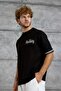 Men's T-Shirt Dp Bi̇si̇klet Yala Tri̇ko Black Oversize Knitwear Fabric Crew Neck