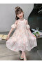 Girls All-Over Print Cold Shoulder Sleeve Dress - 4
