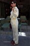 Yellow Transparent Relax Fit Striped Suit Mg2740 - 5