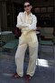 Yellow Transparent Relax Fit Striped Suit Mg2740 - 6
