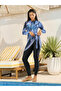 Pack of 2 - Marble Print One Piece Burkini and Chiffon Wrap Skirt - 8