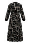 Half Buttoned Waist Tie Dress 0271B-01 Black - 7