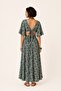 Back-Tie Long Flared Dress Blue - 2