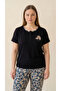 Black Lace Collar Detailed Viscose Short Sleeve Plus Size Pajama Set - 3