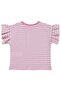 Striped Flywheel Sleeve T-Shirt for 2-5 Years Old - Pink - 2