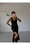 Strappy V-Neck Zigzag Pattern Slit Detailed Long Cotton Knitwear Beach Dress - 6