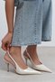 Mehru Sedef Patent Leather Belt Detail Pointed Toe Women's Heeled Shoes