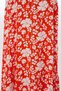 Women's High Waist Red and White Floral Long Viscose Skirt - 4