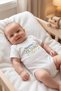 Auntie Written Baby Bodysuit for Boys and Girls, White Short Sleeve Bodysuit with Snap Fasteners, Baby Gift 5683-15