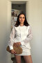 Blouse with Lace Detail on the Sleeves - White - 5