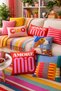 Energetic Lines Colorful Modern Patterned Throw Pillow Cover |   Energetic & Stylish Living Room Decor Throw Pillow Cover - 2