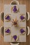 American Service, Set of 6 Special Stitched Duck Linen Fabric Napkins, Purple Color - 2
