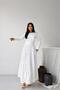 Women's White Buttoned Atlas Fabric Lace Detailed Design Dress Nbms2626 - 4