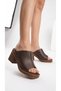 Women's Vintage High Wedge Heel Slippers Sandals Shoes with Skin Medium Detail