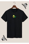 Avocato Special Design Printed Black T-Shirt