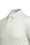 Men's Polo Collar Corn Cotton Short Sleeve Buttoned Embossed Detailed Kagi White T-Shirt - 5311 - 5