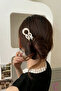 Pearlescent White French Pin Acetate Bone Modern Hair Bun Clip 9.2cm - Gift Non-Slip Stick Clip - 2