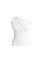 Women's Asymmetrical One-Shoulder Gathered Detailed Waist Blouse - 3