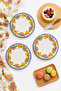 Modern Floral Patterned 6-Piece 27 cm Serving & Breakfast Plate Set - Breakfast, Presentation, Catering, Serving Plate - 4