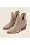 Safari Back Zipper Detailed Laser Cut Summer Boots - 6