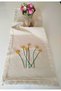100% Handmade Embroidered Vintage Laced Natural Linen Fabric Nature Themed 30X90 cm Runner - 2