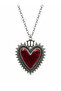 Red Heart Stone Gothic Necklace with Crown Detail Women's Gift Accessory - 3