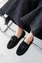 Mote Women's Genuine Leather Suede Ballerinas Black